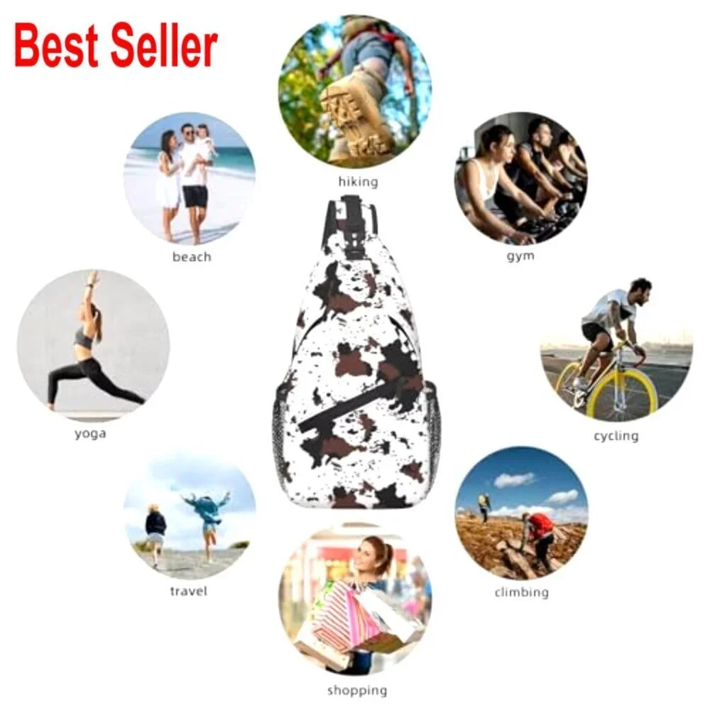 Polyester Sling Backpack Crossbody Bag Adjustable Strap Casual Daypack